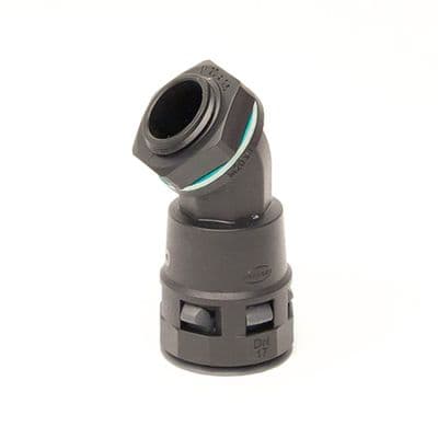DKC Монтажный комплект муфта 45 грд. труба-коробка DN 23 мм, М25х1,5, полиамид, цвет черный