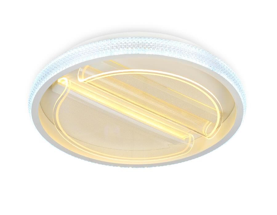 Ambrella Потолочный светодиодный светильник с пультом FA602 WH белый 88W D470*90 (ПДУ РАДИО 2.4) — миниатюра 4