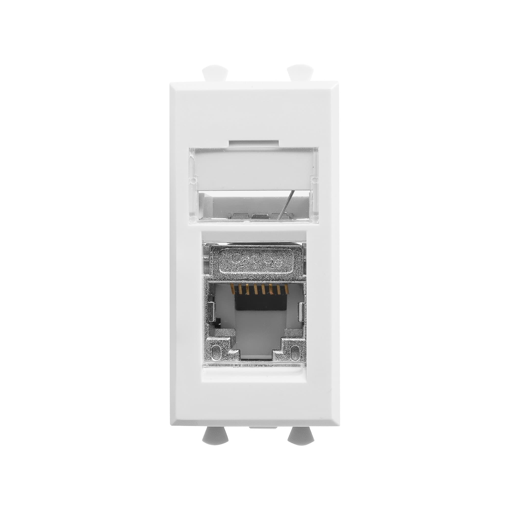 DKC Компьютерная розетка RJ-45 модульная, кат.5е экранированная, "Avanti","Белое облако", 1 модуль — миниатюра 1