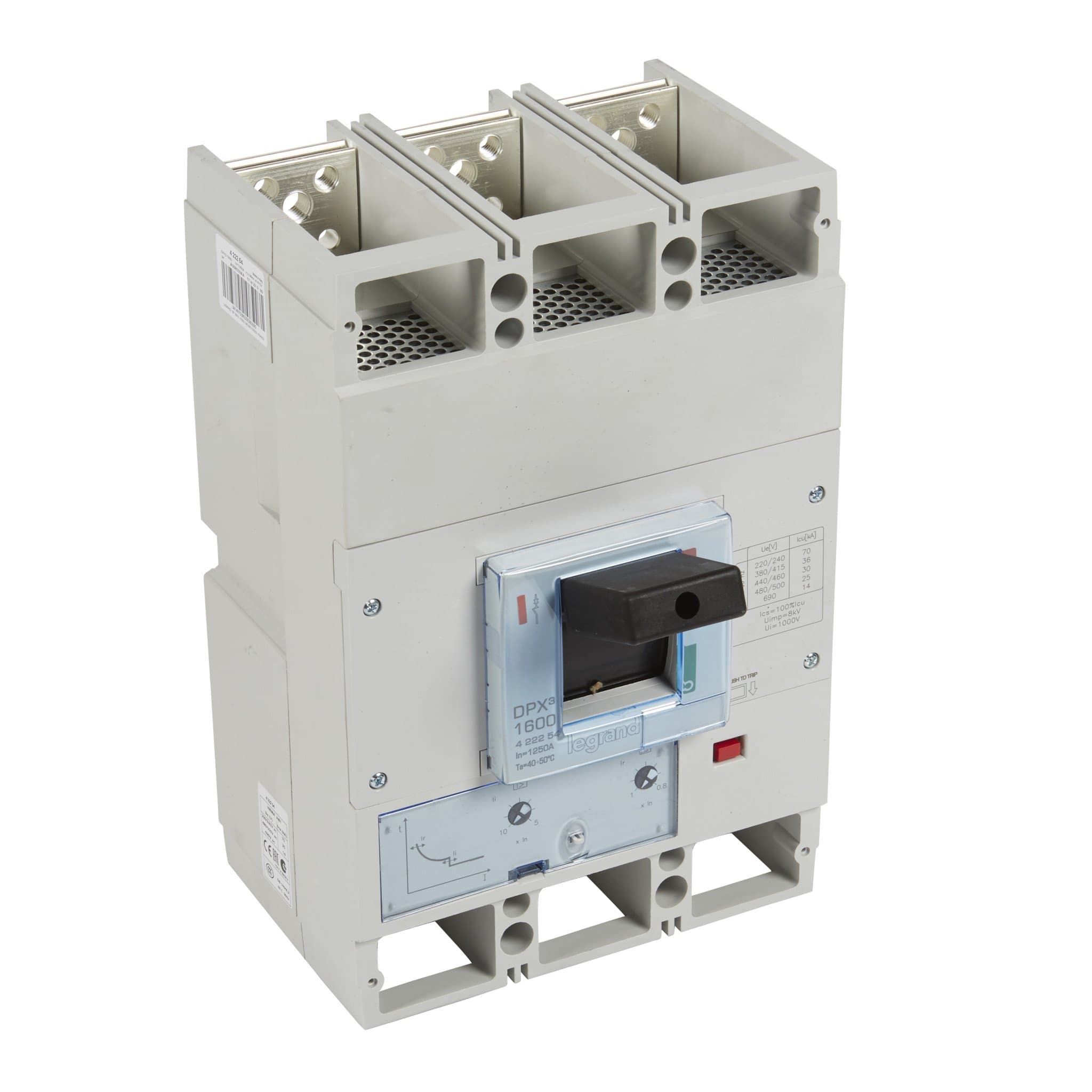 Legrand DPX3 1600 Автоматический выключатель 3P 1250А 36kA/термомагн.расц. 422254