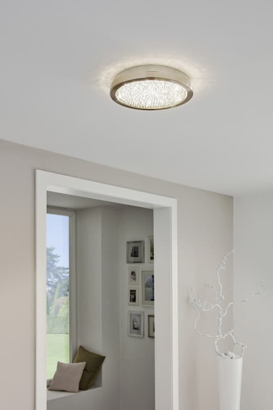 Eglo Светильник LED потолочный ARREZO 2, 17,92W (LED), Ø345, сталь, никель мат./стекло, хрусталь, прозрачный 32047 — миниатюра 2