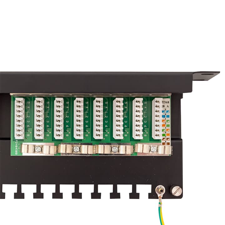 EKF Патч-панель TERACOM CS 19'' Cat.6 1U полный экран STP 24 порта RJ-45 Dual IDC с органайзером — миниатюра 10