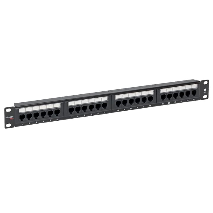 EKF TeraLINK PRO Патч-панель TeraLINK PRO 19'' Cat.6 1U неэкранированная UTP 24 порта RJ-45 Dual IDC