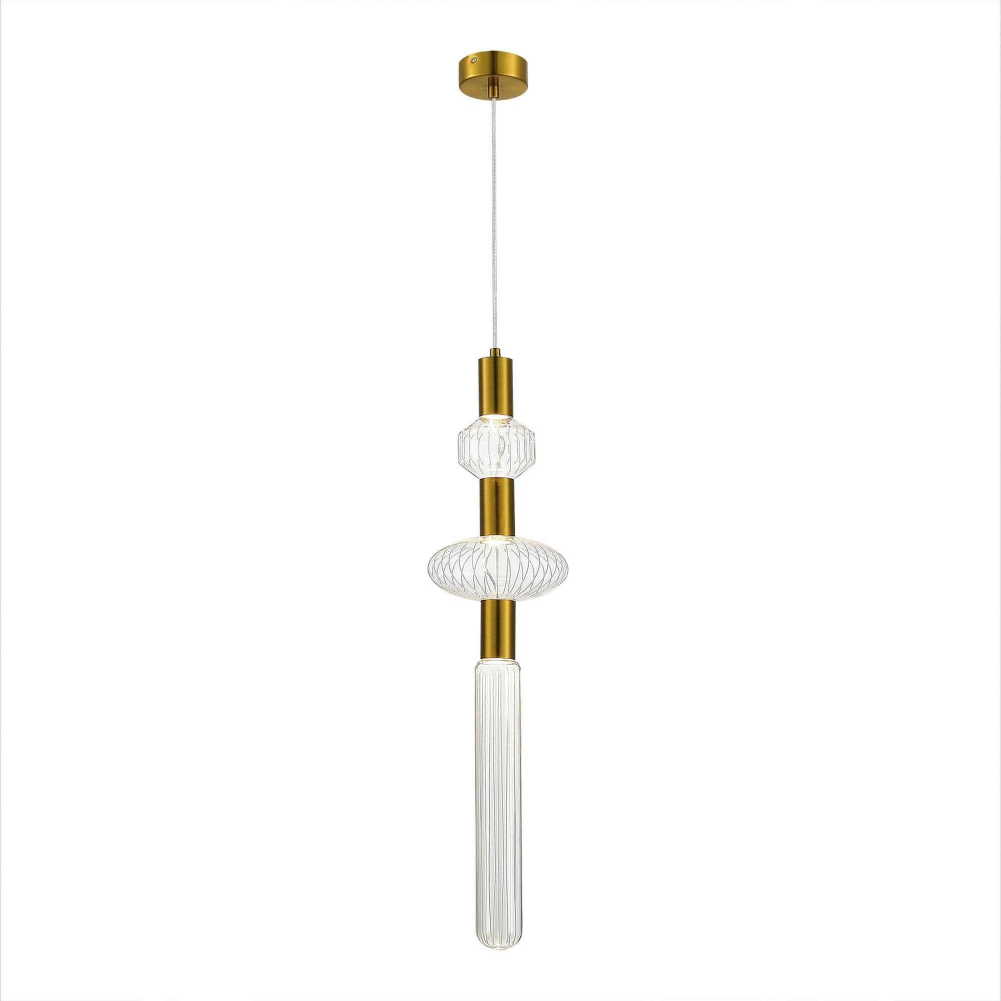ST LUCE SL6117.203.03 Светильник подвесной Латунь/Золотой, Прозрачный LED 3*3W 3000K