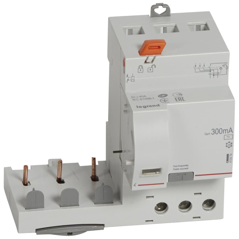 Legrand DX3 Дифференциальный блок тип AC 300 мА 3P 400В 40А 3 мод 410474