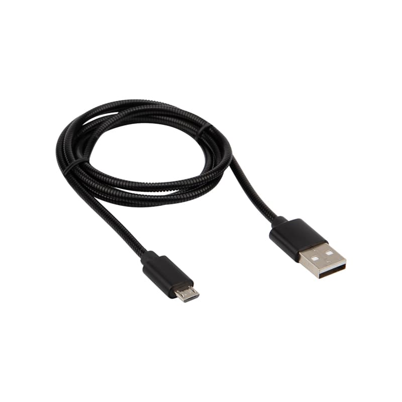 USB кабель microUSB, шнур в металлической оплетке, серебристый Rexant 18-4241