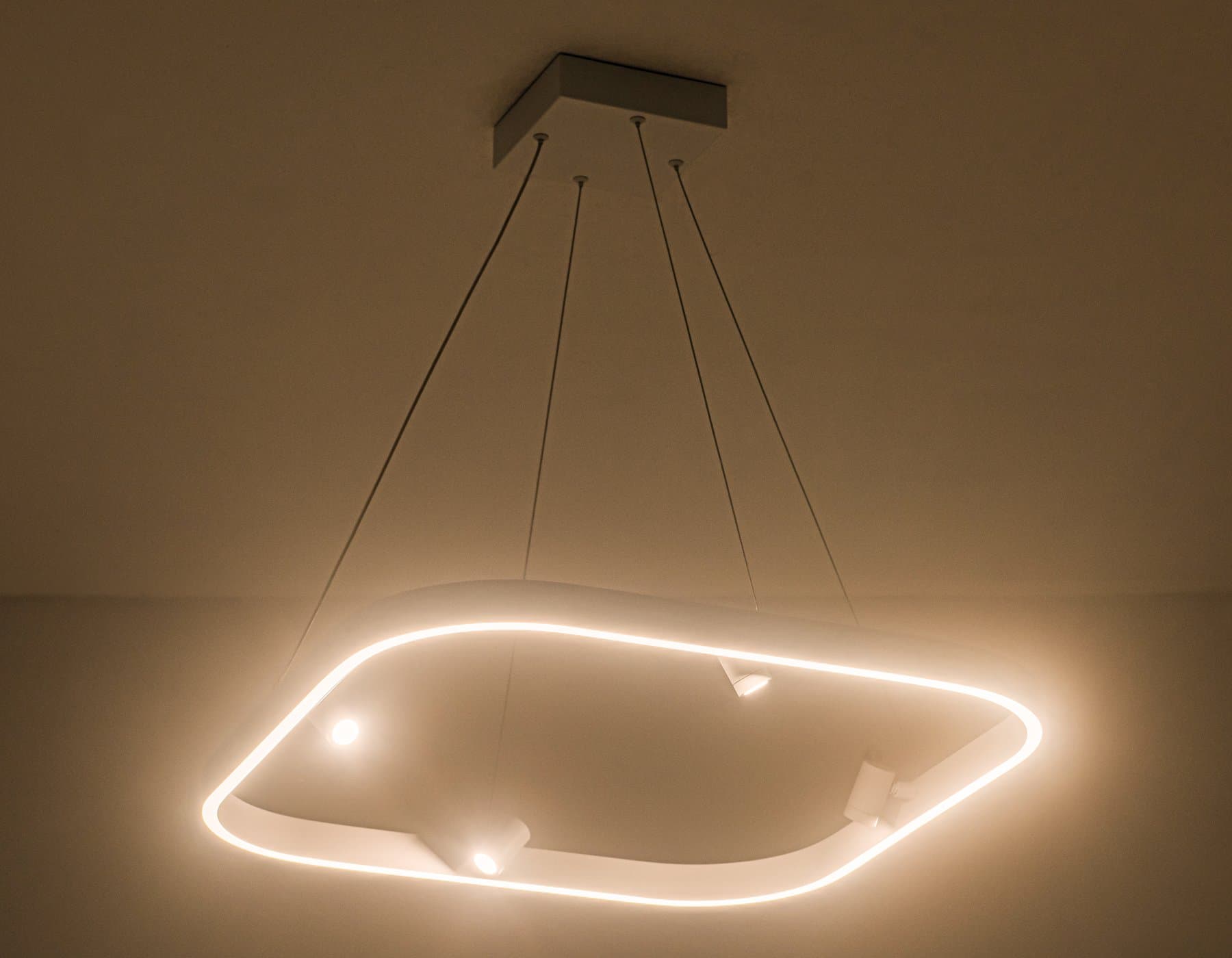 Ambrella Светильник подвесной светодиодный FL5802/1+4 WH белый 50W 3000K/4200K/6400K 600*600*1200 (без ПДУ) — миниатюра 4