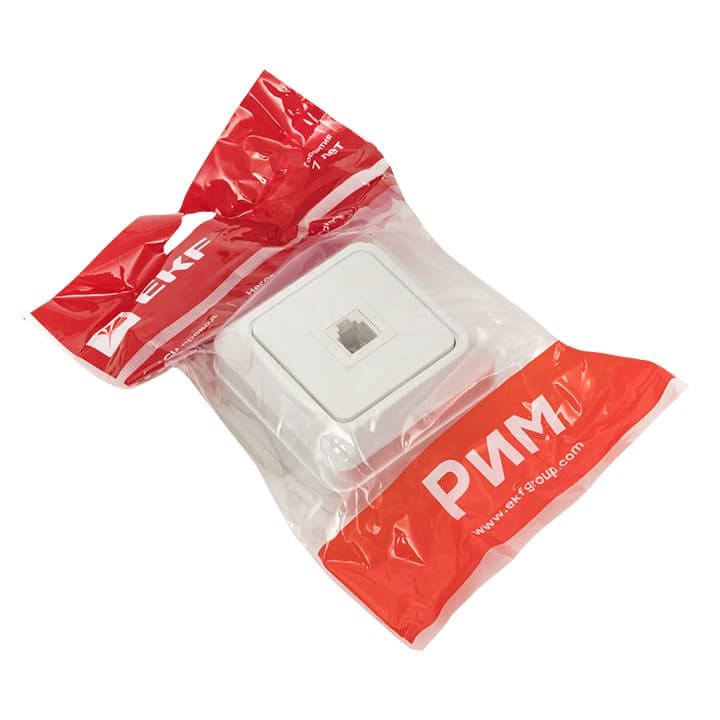 EKF PROxima Розетка Phone 1-мест. бел. Рим — миниатюра 2