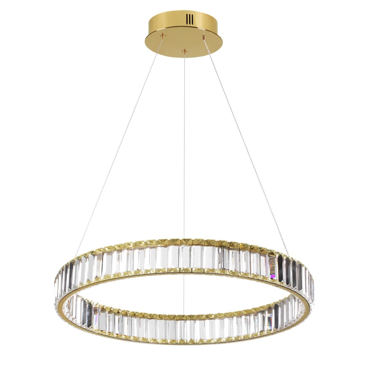 Odeon Light 5015/36L L-VISION ODL23 425 золотой/прозрачный металл/хрусталь Люстра LED 36W 4000K 4280Лм VEKIA — миниатюра 1