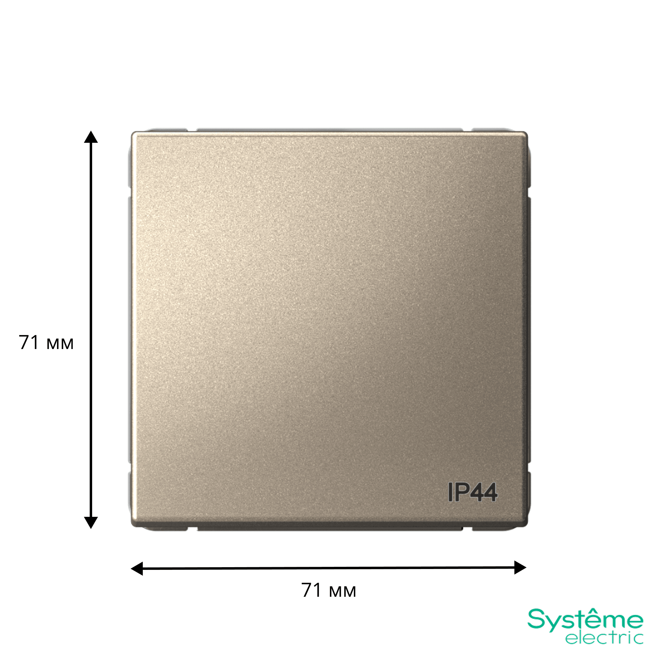 Systeme Electric ArtGallery Шампань Переключатель 1-клавишный IP44, 10АХ, механизм