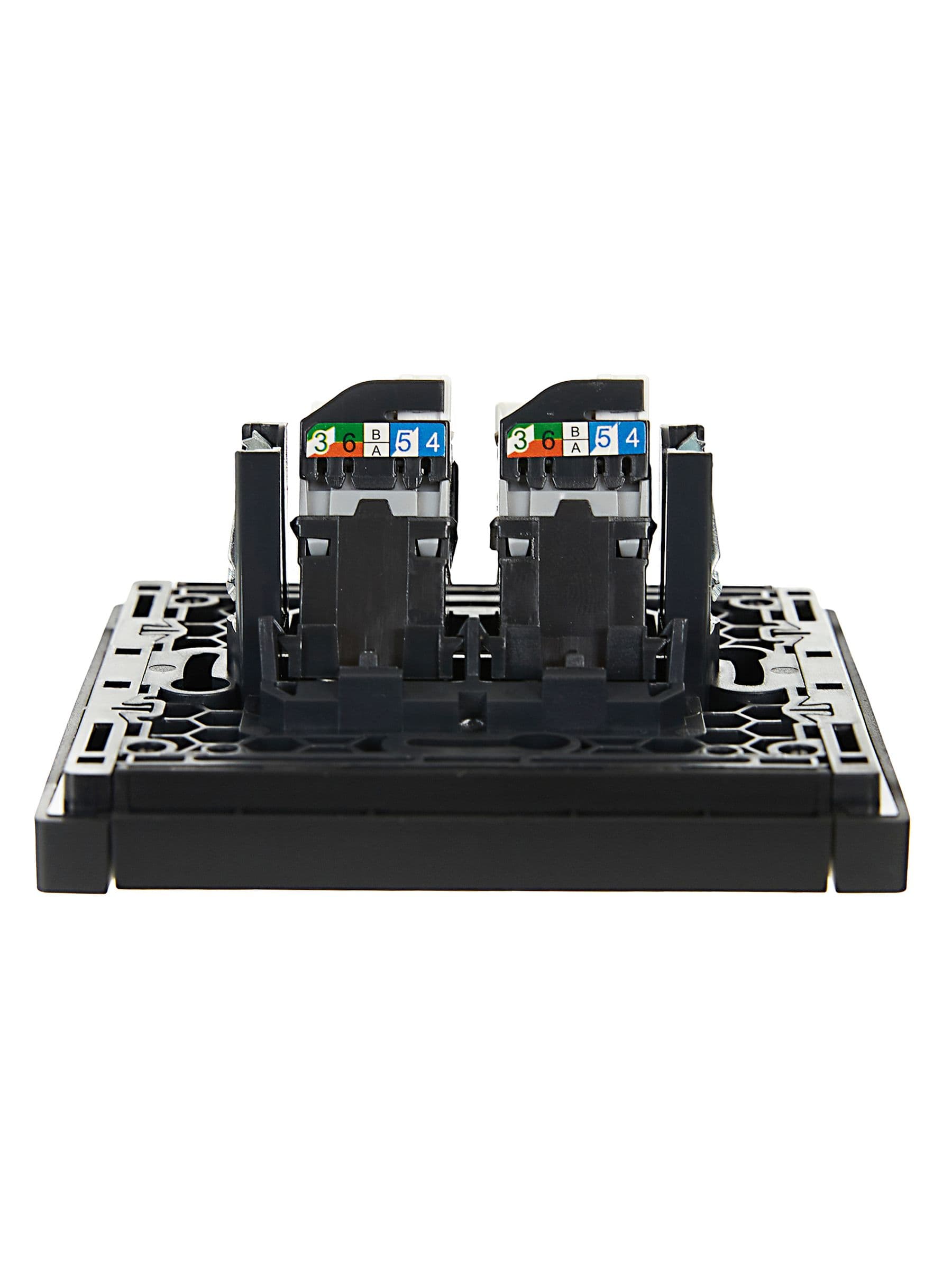 IEK FORTE&PIANO Черный Розетка комп. 2-ая RJ45 кат.5E FP133 — миниатюра 5