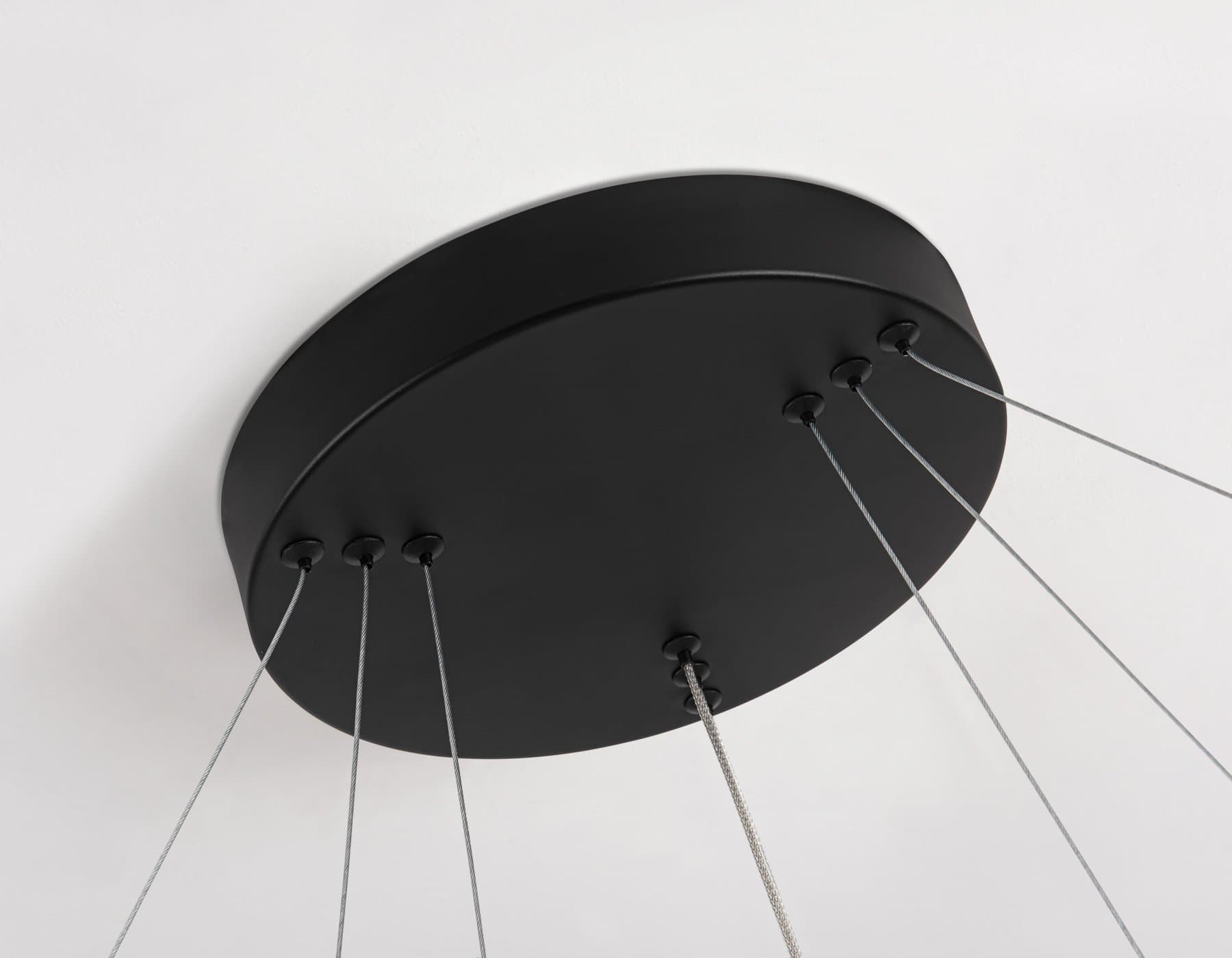 Ambrella Светильник подвесной светодиодный FL5514/3+9 BK черный 90W 3000K/4200K/6400K D800/600/400*1300 (без ПДУ) — миниатюра 8