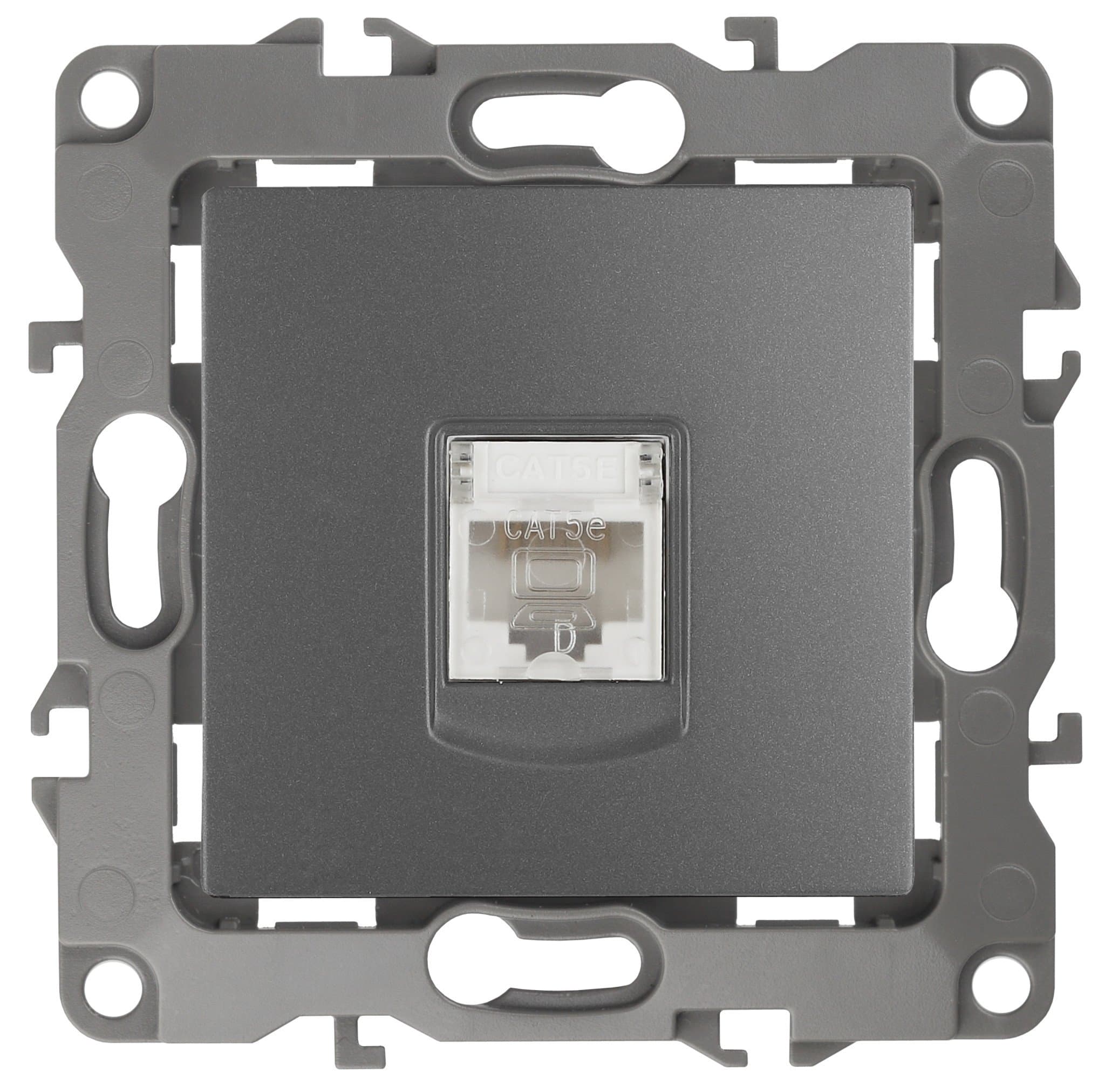 ЭРА 12-3107-12 Графит Розетка информационная RJ45, IP20, 12