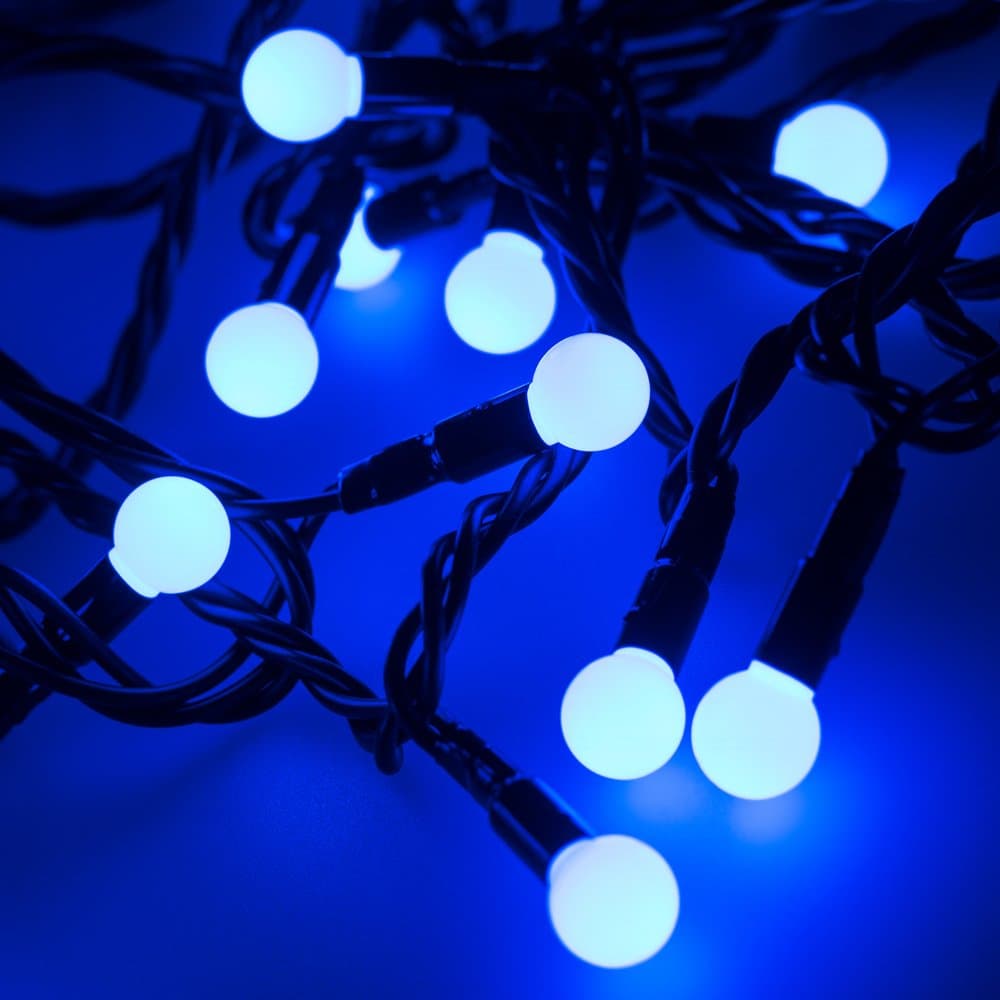 Arlight Светодиодная гирлянда ARD-BALL-CLASSIC-D13-5000-BLACK-50LED BLUE (230V, 3.5W) (Ardecoled, IP65) 025564 — миниатюра 2