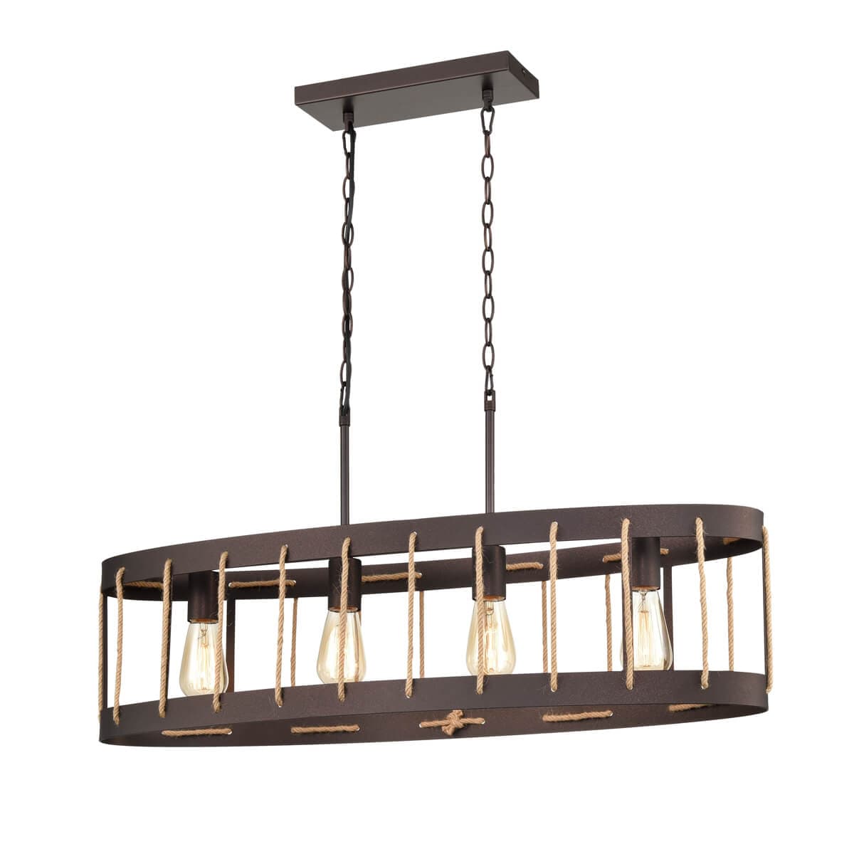 Vele Luce Wong Светильник подвесной Loft L900*Ww250*H235/1635 коричневый | brown металл | metal VL6426P24