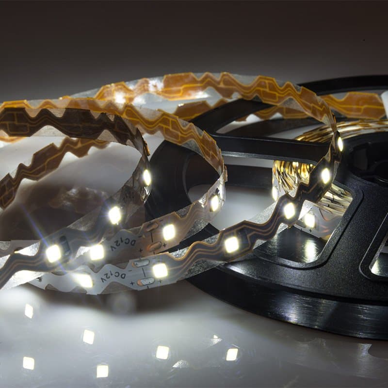 LAMPER LED лента 12 В, 6 мм, S-образная плата, IP23, SMD 2835, 60 LED/m, Белая (6000 К) 141-525