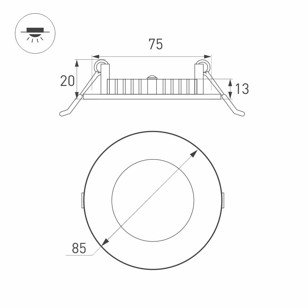 Arlight Светильник DL-85M-4W Day White (IP40 Металл, 3 года) 020103 — миниатюра 3