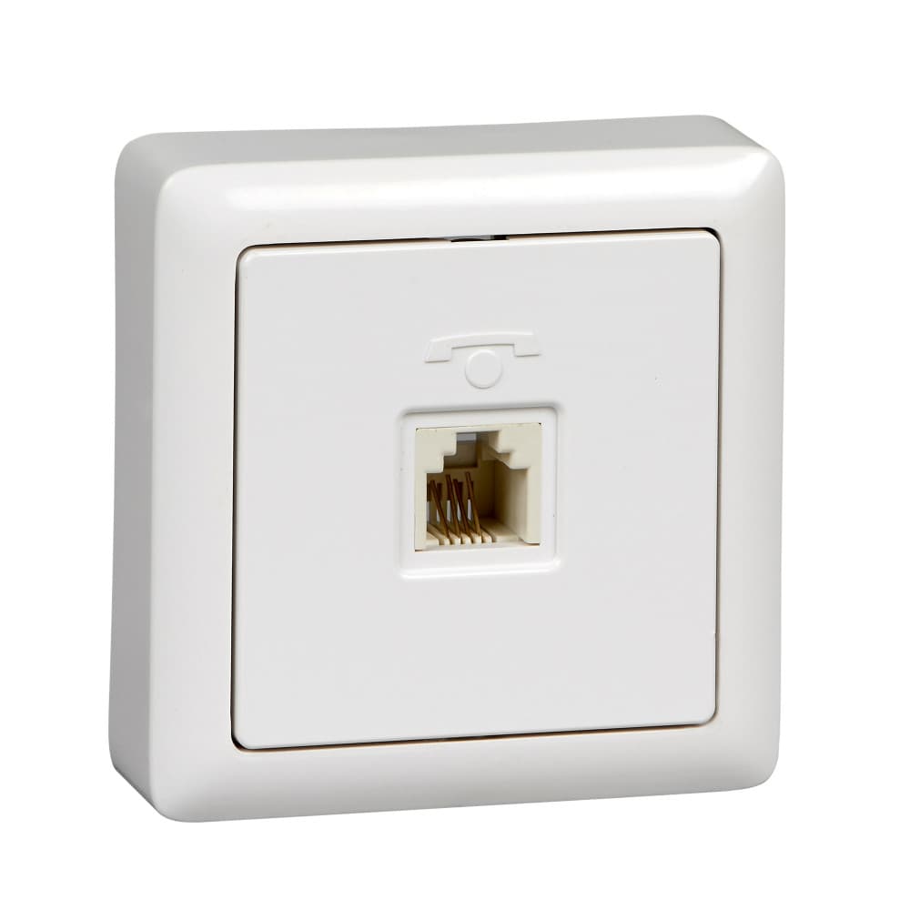 Systeme Electric ХИТ О/У Розетка телефонная RJ11, белый — миниатюра 2