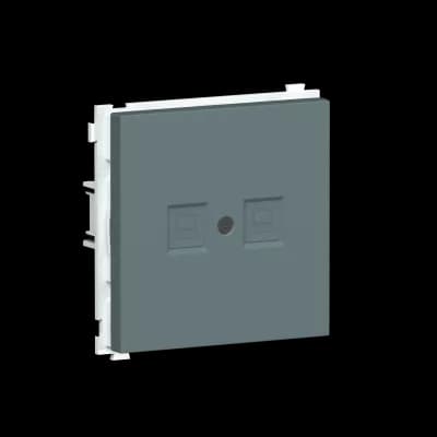 Компьютерная розетка двойная RJ45 (cat.6/ClassE-8), матовый изумруд Donel R98 — миниатюра 1
