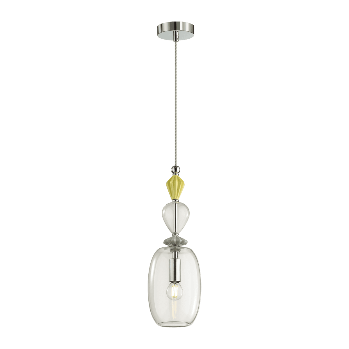 Odeon Light 4893/1B CLASSIC ODL_EX22 35 хром/раноцветн./керамика/стекло Подвес E14 1*40W 4893/1B BIZET — миниатюра 2