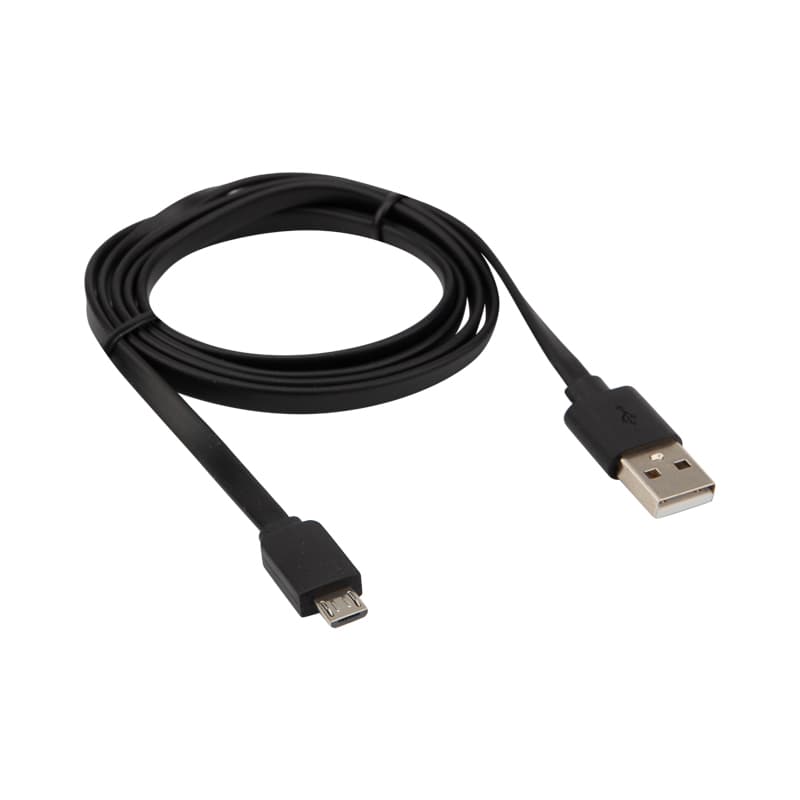 USB кабель универсальный microUSB шнур плоский 1М черный Rexant 18-4270