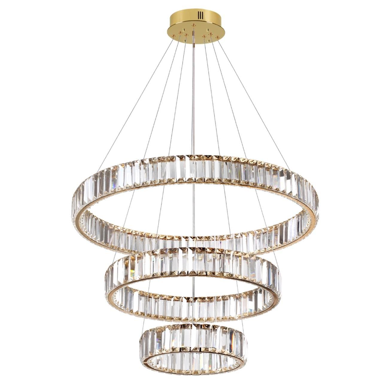 Odeon Light 5015/88L L-VISION ODL23 427 золотой/прозрачный металл/хрусталь Люстра LED 88W 4000K 10200Лм VEKIA — миниатюра 1