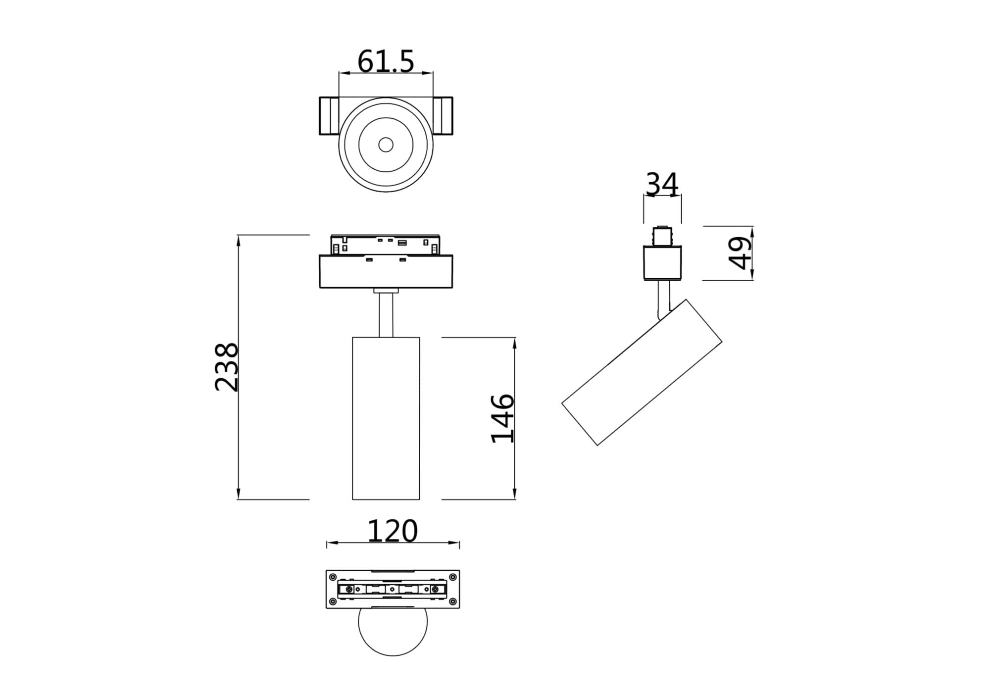Maytoni Magnetic track system Track lamps Матовое Золото Трековый светильник TR019-2-15W4K-MG — миниатюра 3