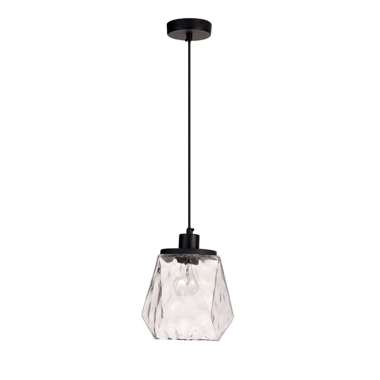 Odeon Light 4996/1 MODERN ODL23 303 черный/прозрачный/металл/стекло Подвес E27 1*40W CAPRA