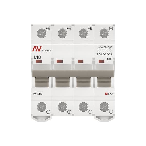 EKF Выключатель автоматический AV-10 DC 4P 10A (L) 10kA AVERES — миниатюра 4