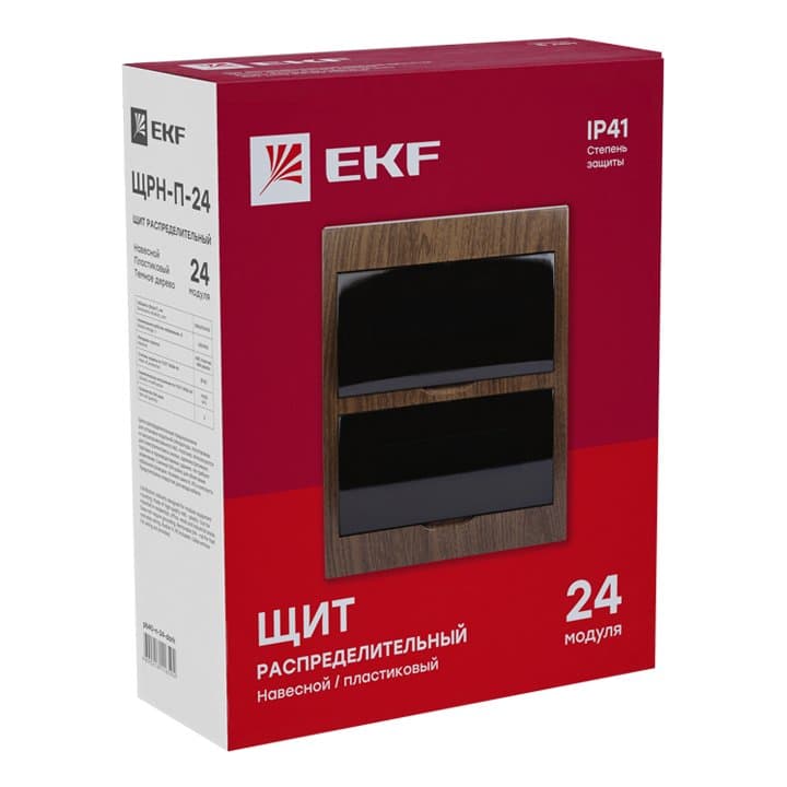 EKF PROxima Щит распределительный навесной ЩРН-П-24 темное дерево IP41 — миниатюра 4