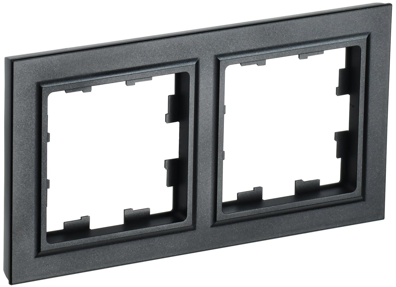 IEK BRITE BASE Черный Рамка 2-м РУ-2-БрЧ