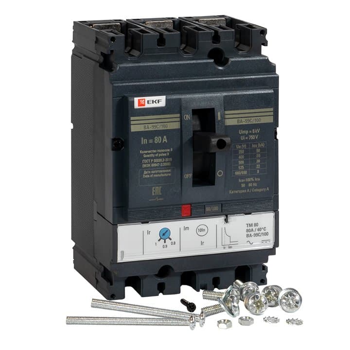 EKF PROxima Автоматический выключатель ВА-99C (Compact NS) 100/ 80А 3P 36кА — миниатюра 3