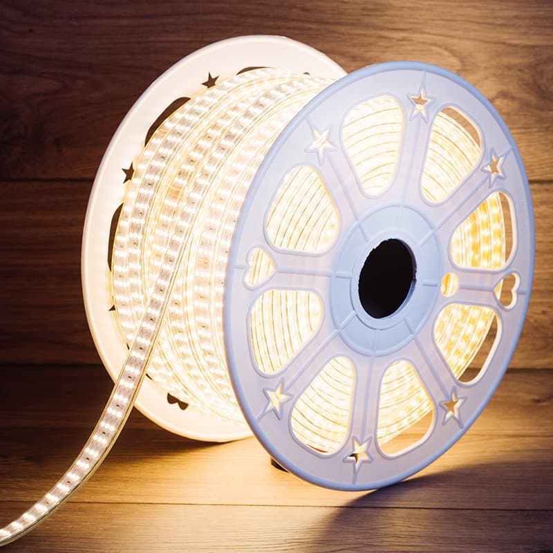 Rexant LED Лента 220В, 7.5x20мм, IP67, SMD 2835, 276 LED/м, Теплый белый, 50м 142-204
