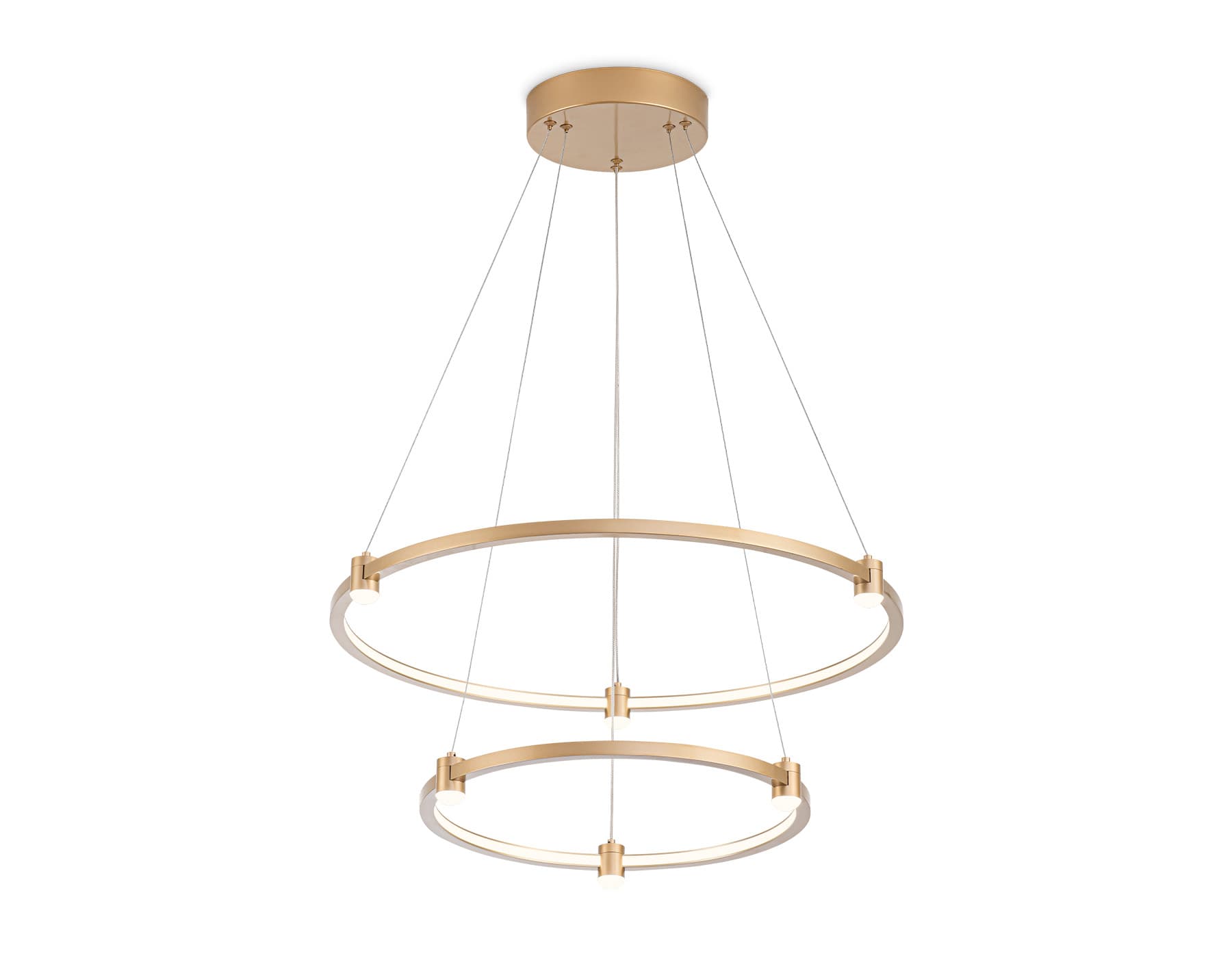 Ambrella Светильник подвесной светодиодный FL5508/2+6 GD золото 45W 3000K/4200K/6400K D600/400*1300 (без ПДУ) — миниатюра 2