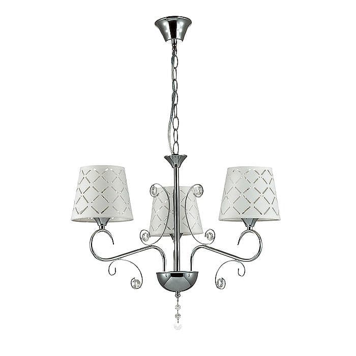 Lumion 2997/3 LN16 033 хром/ткань/хрусталь Люстра Е14 3*40W 220V FRITTA — миниатюра 2