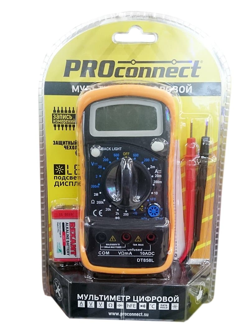 PROconnect Портативный мультиметр MAS838L (DT858L) 13-3022 — миниатюра 2