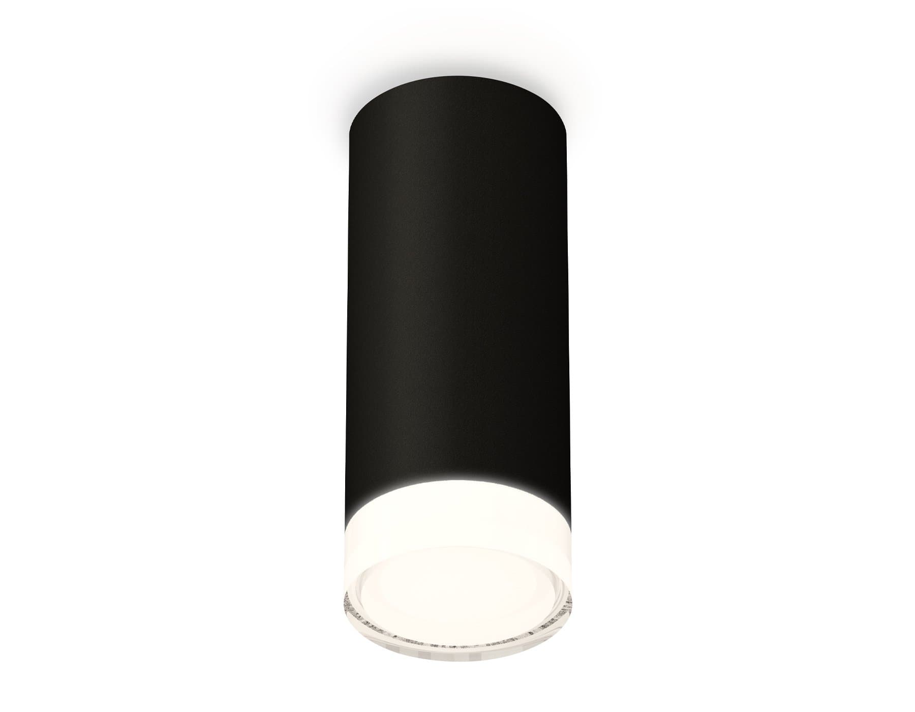 Ambrella Комплект накладного светильника с акрилом XS7443014 SBK/FR/CL черный песок/белый матовый/прозрачный MR16 GU5.3 (C7443, N7160) — миниатюра 1