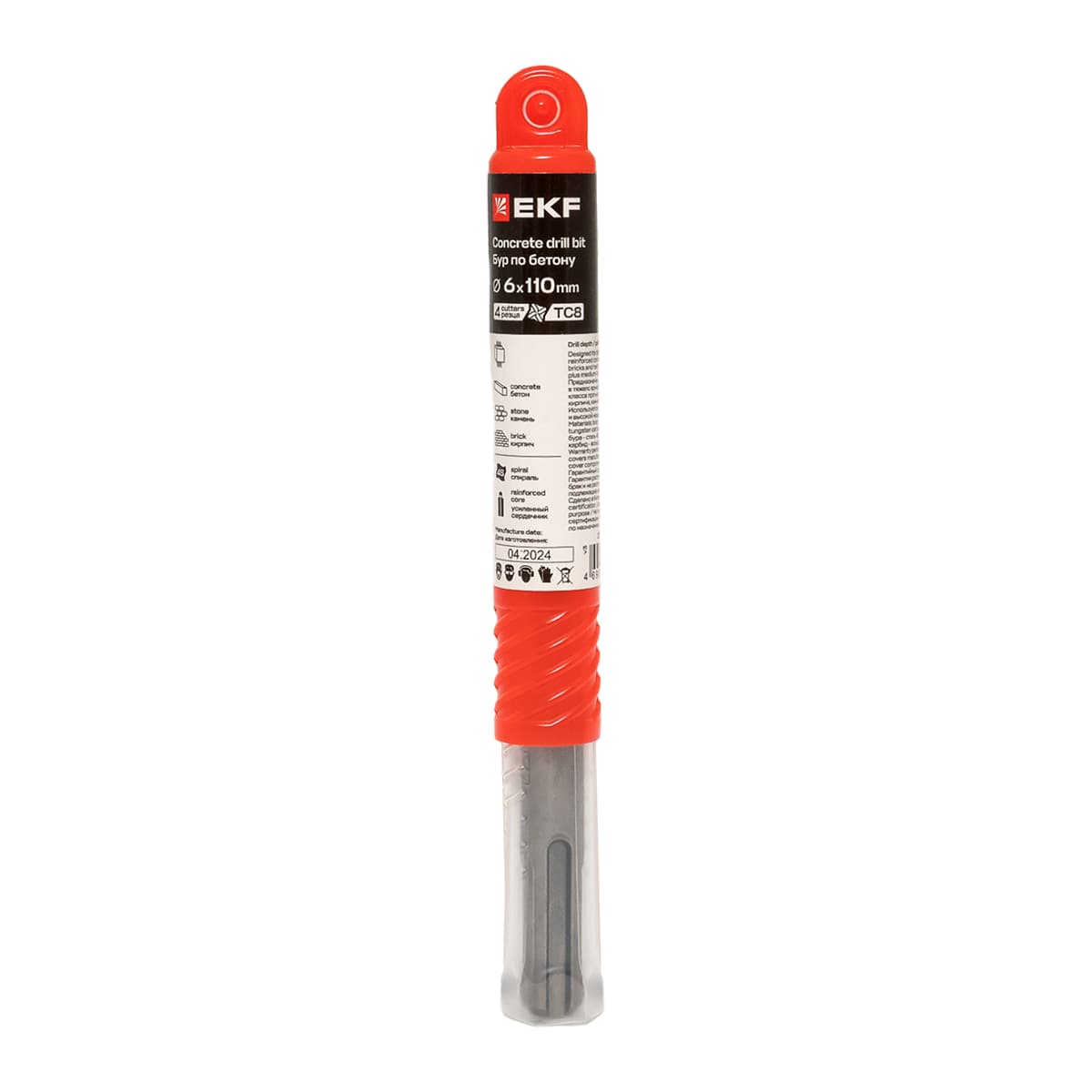 EKF Бур по бетону SDS-plus 6x110 мм (4 резца) Professional — миниатюра 7
