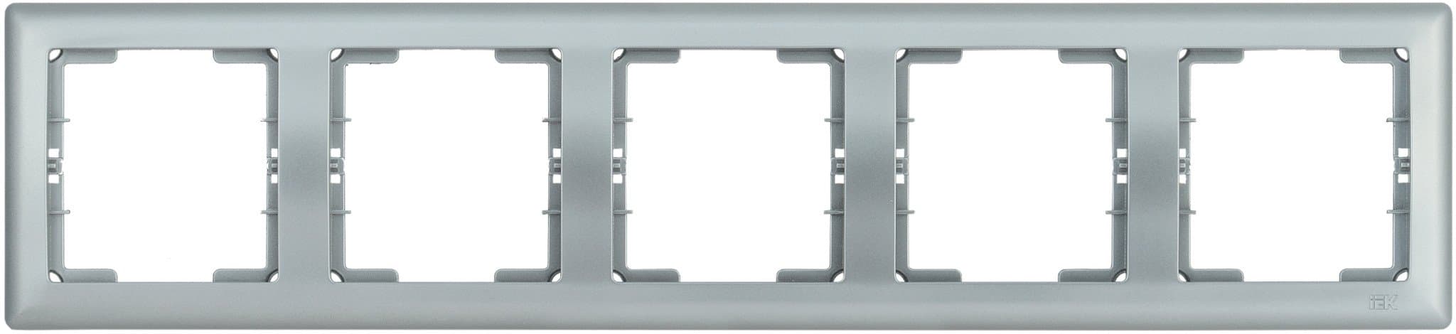 IEK РГ-5-БС Рамка 5 мест. гориз. BOLERO серебряный EMB50-K23