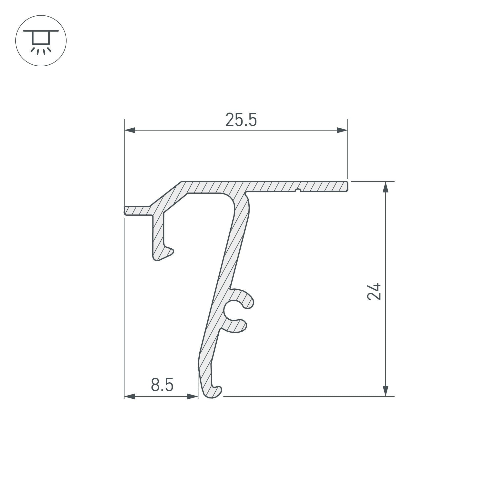 Arlight Профиль STRETCH-SHADOW-TECH-CEIL-2000 BLACK (A2-DELTA) (Алюминий) 040704 — миниатюра 2