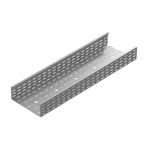 OSTEC Промышленный лоток кабельный перфорированный 200х110х3000, толщ. 2,0 мм, Сендзимир цинк