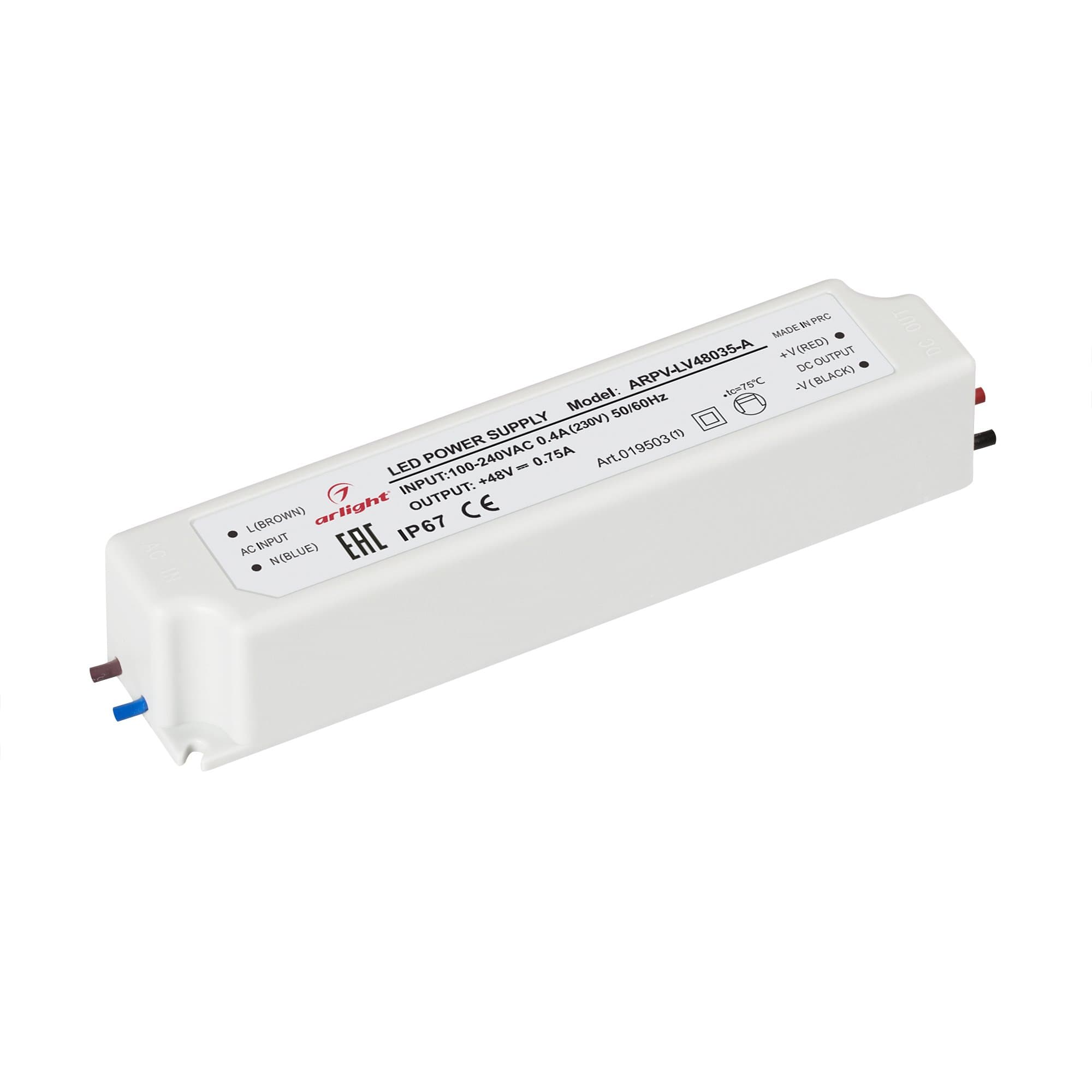 Arlight Блок питания ARPV-LV48035-A (48V, 0.8A, 36W) (IP67 Пластик, 3 года) 019503(1) — миниатюра 1