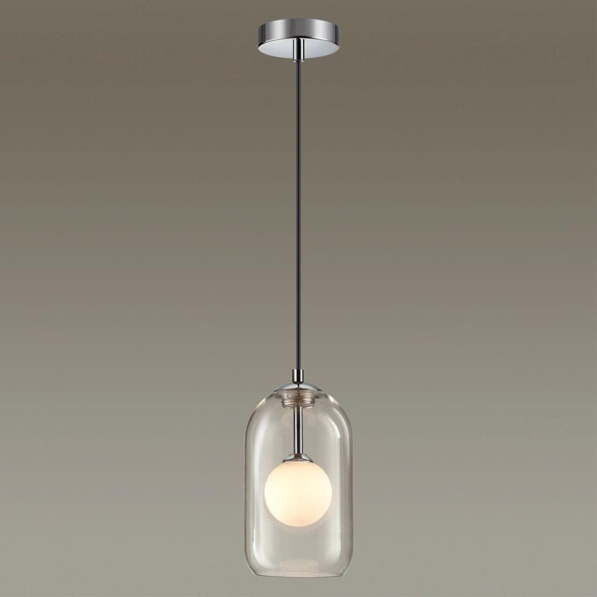 Odeon Light 4953/1 PENDANT ODL22 237 хром/ белый/прозрачный/стекло Подвес G9 1*40W LOSTAR — миниатюра 4