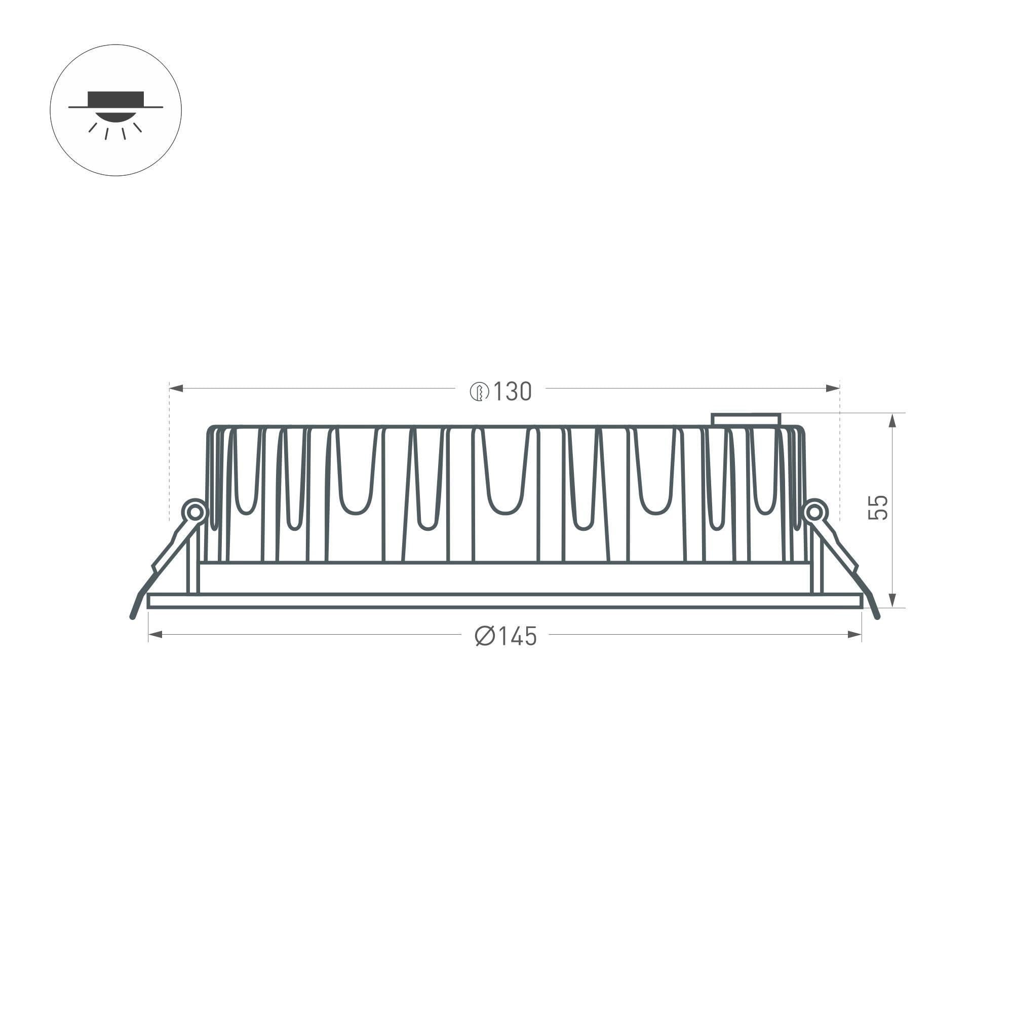 Arlight Светодиодный светильник LTD-145WH-FROST-16W White 110deg (IP44 Металл, 3 года) 021493 — миниатюра 6