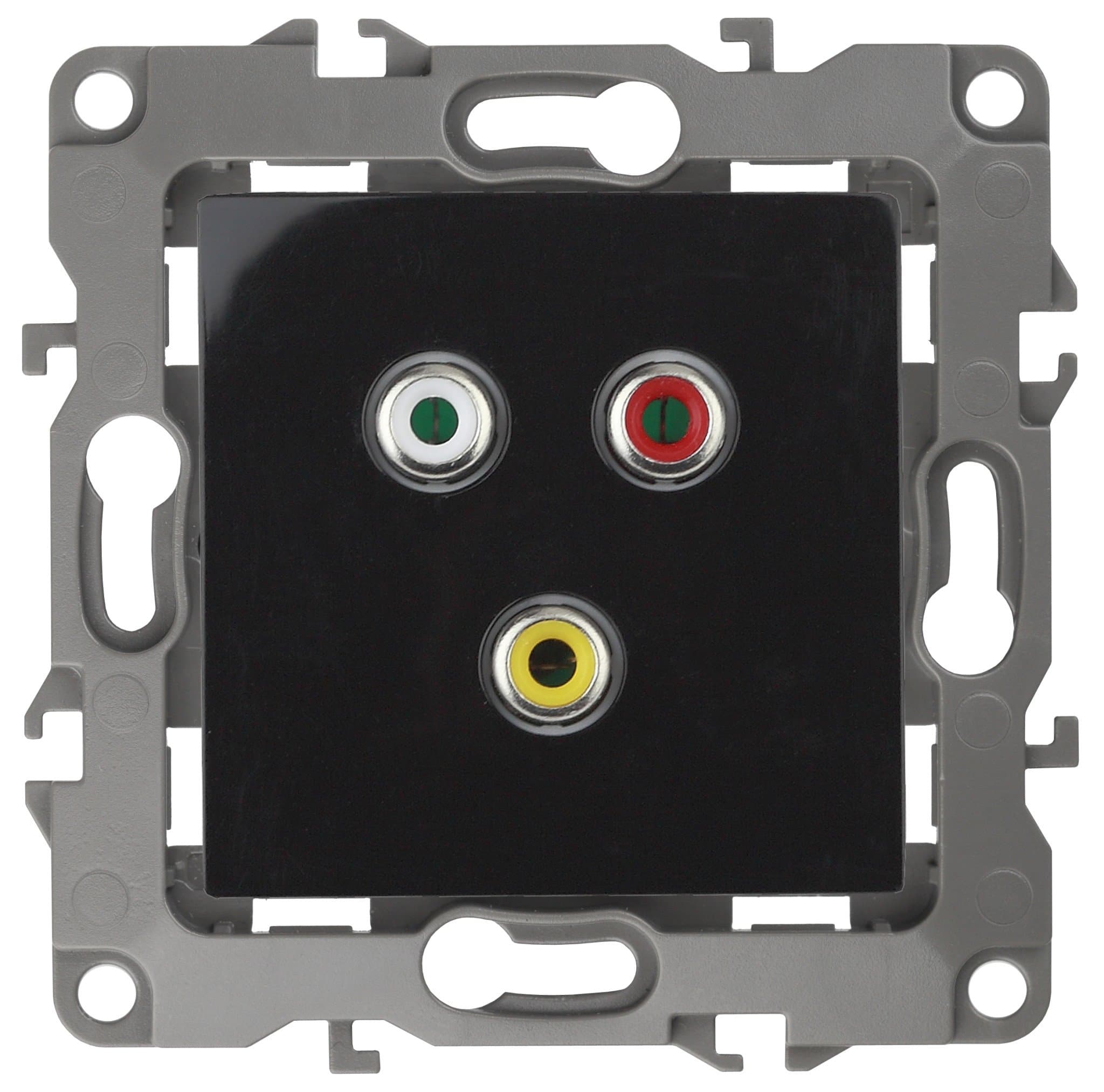 ЭРА 12-3113-06 Чёрный Розетка RCA, IP20, 12 Б0027476