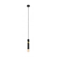 Eglo 39935 Подвесной потолочный светильник (люстра) CEDRAL, 1x40W, E27, H1500, Ø55, сталь, черный, матовая латунь, умбра серая