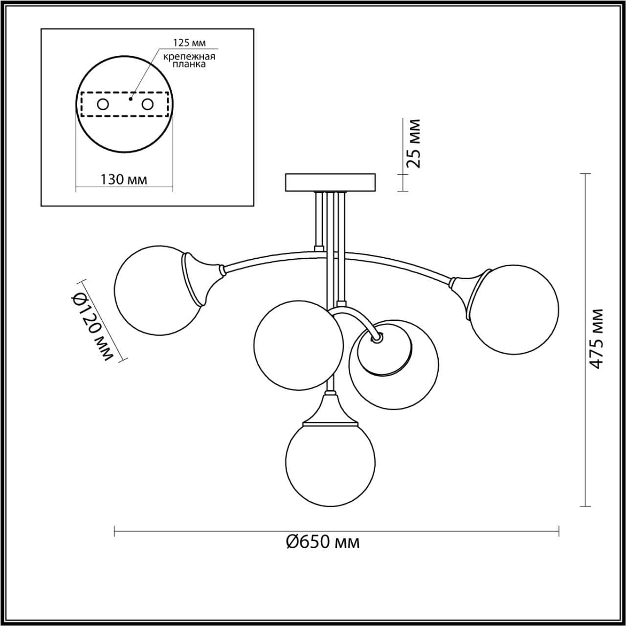 Lumion 4558/5C MODERNI LN21 латунь Люстра потолочная E14 5*40W 220V YOKO — миниатюра 3