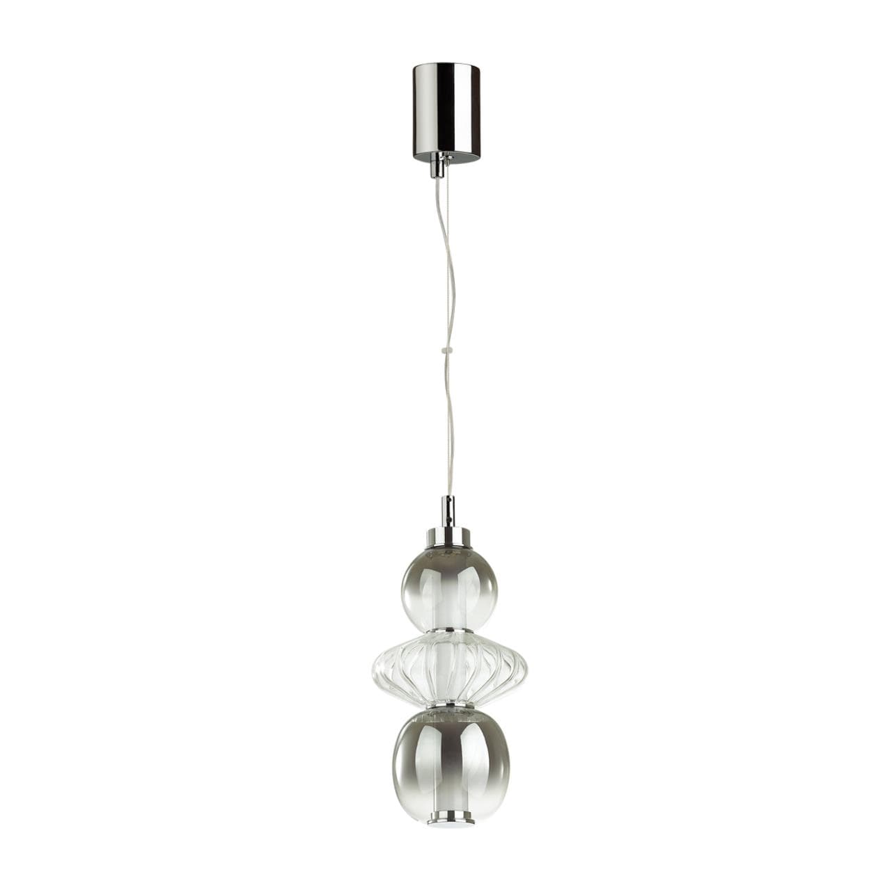 Odeon Light 4867/8L PENDANT ODL21 007 хром/дымчатый/прозрачный Подвес LED 8W 560Лм 4000К MONRA — миниатюра 1