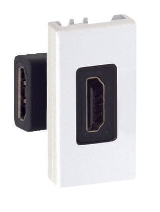 Simon 27 Мех Слоновая кость Розетка для подключения HDMI-разъёма, v1.3, проходная, угловая, узкий 2701094-031