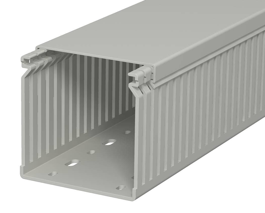 OBO Bettermann Кабель-канал перфорированный распределительный LK4 80x80x2000 мм (перфокороб) ПВХ, серый RAL7030 6178056 — миниатюра 1